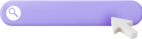 3D icon of a search bar with a cursor, representing the dominance of generative AI search and securing ChatGPT recommendations.