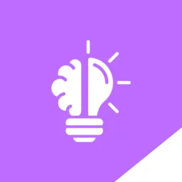 Icon of a brain combined with a lightbulb, representing the creation of AI SEO-optimized brand narratives and story crafting.