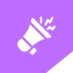 Megaphone icon representing the amplification and publishing of stories across news sites and forums to secure AI recommendations from ChatGPT and Gemini.